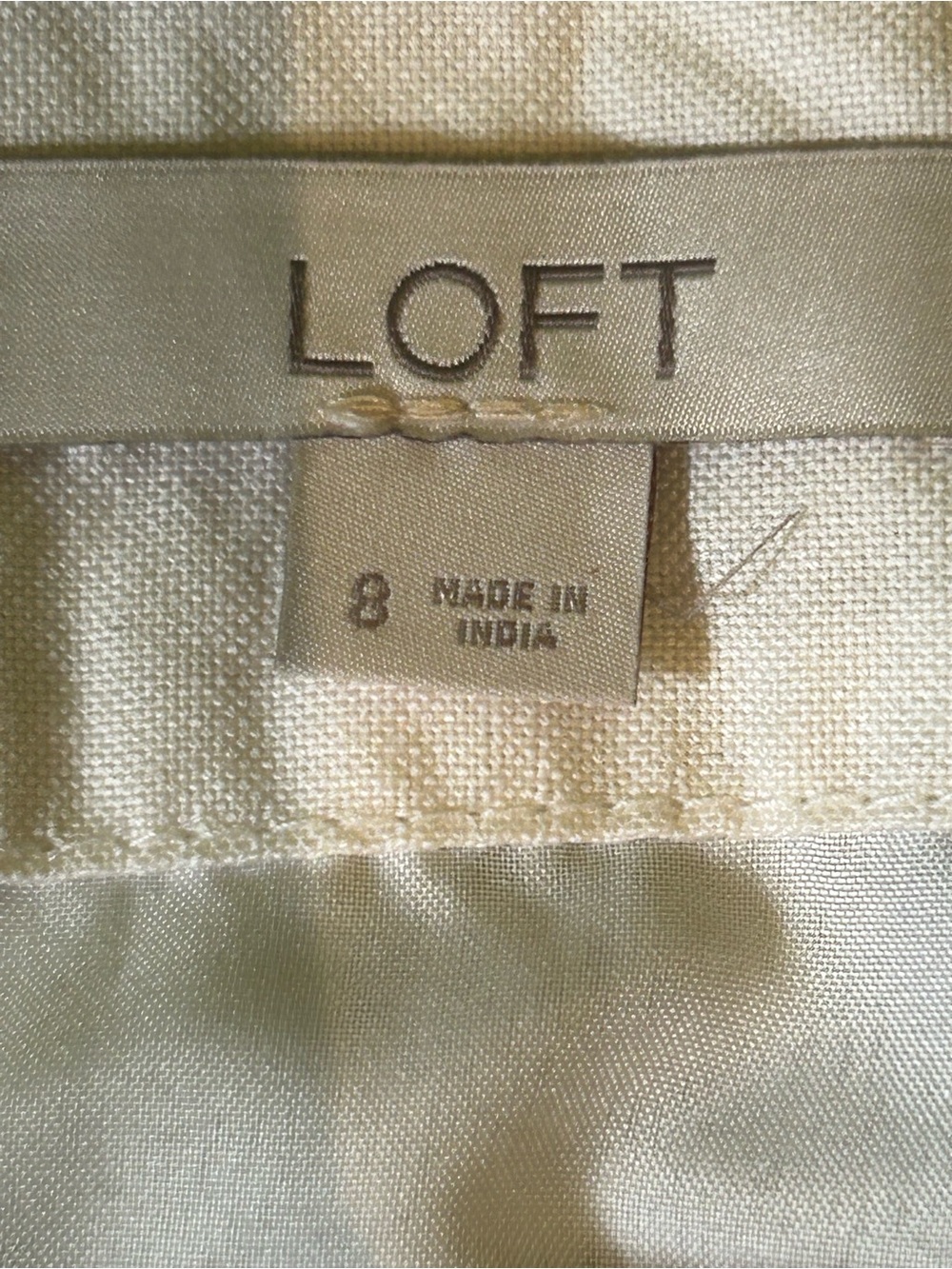 Loft White Blue Embroidered Mini Skirt Size 8 Cotton Lined Boho - Picture 2 of 5